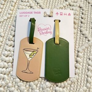 CLEARANCE! Green and Tan Luggage Tags Set